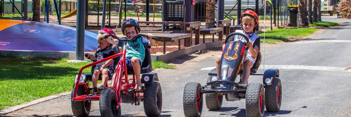 kids on pedal kart